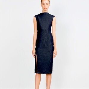 Zara Basic Denim Couture bodycon Dress